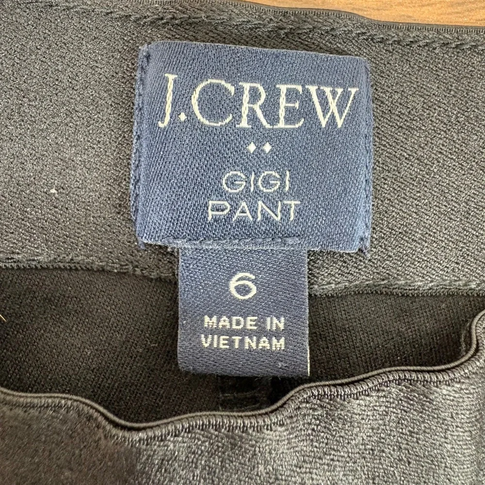 J.Crew Gigi Pant Black High Rise Side Zip‎ Skinny Trousers Dark Academia Size 6